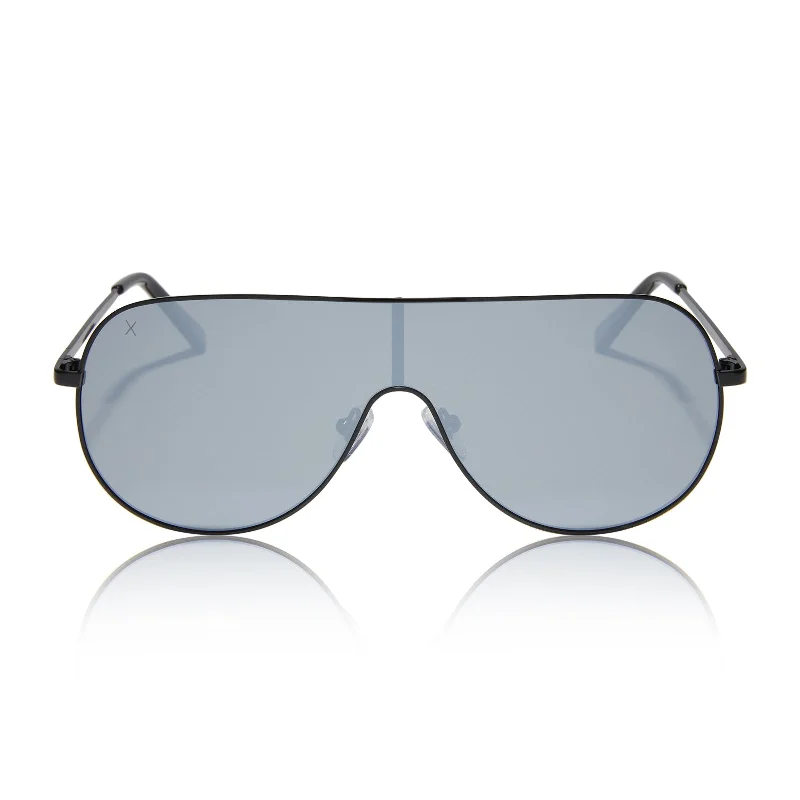 tarzana - black + grey w/silver flash polarized sunglasses