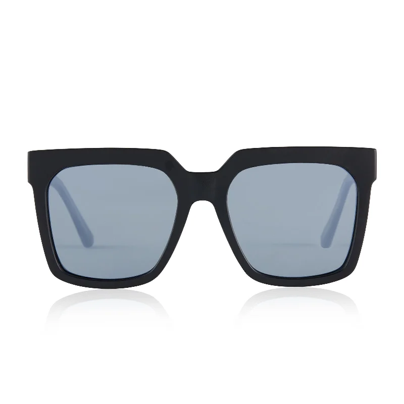 topanga - matte black + silver mirror sunglasses