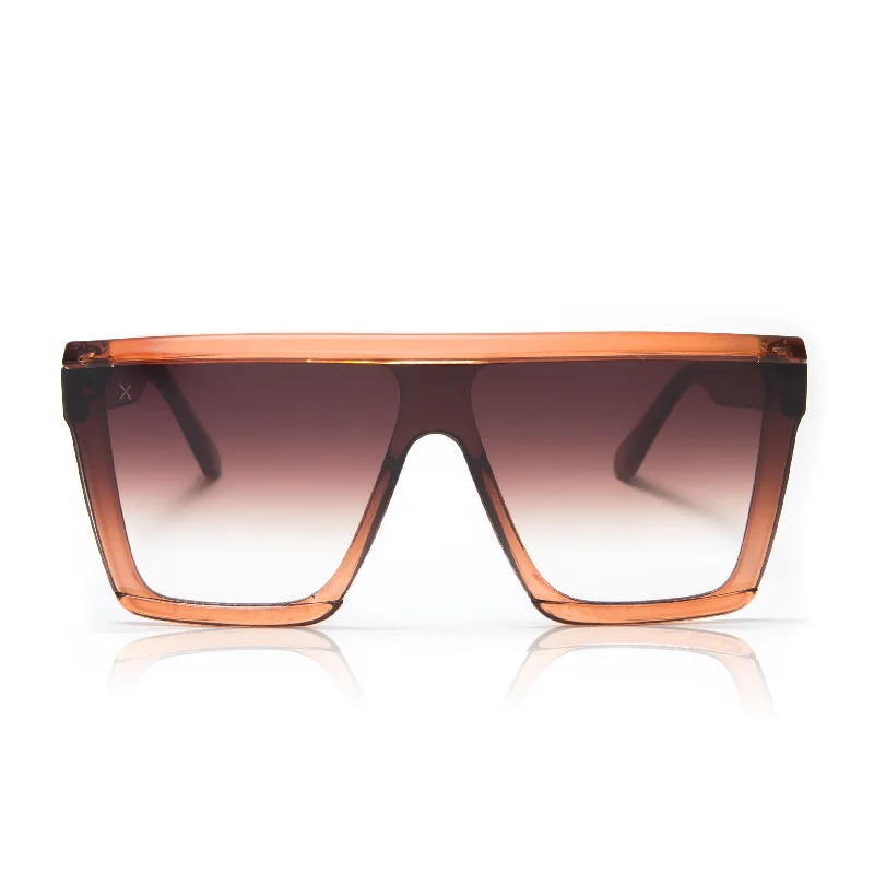 unlocked - taupe crystal + brown sharp gradient sunglasses