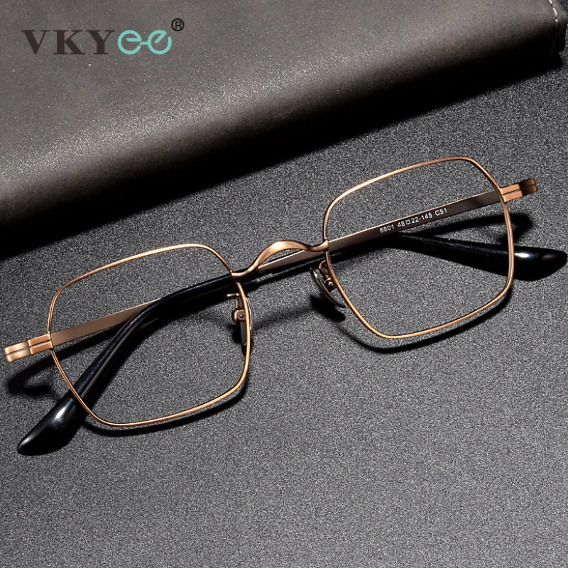 Vicky Men's Full Rim Square Titanium Reading Glasses V6801