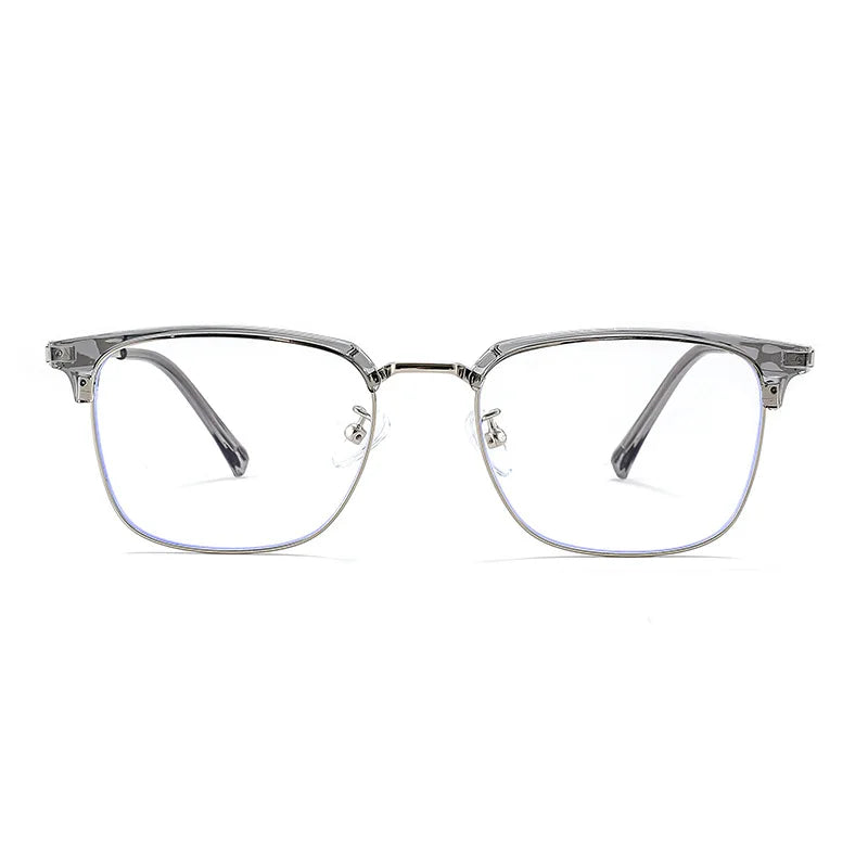 Vicky Men's Full Rim Square Tr 90 Titanium Alloy Reading Glasses 8026