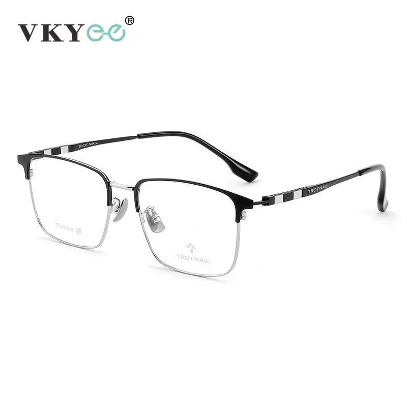 Vicky Men's Semi Rim Square Titanium Reading Glasses 18090