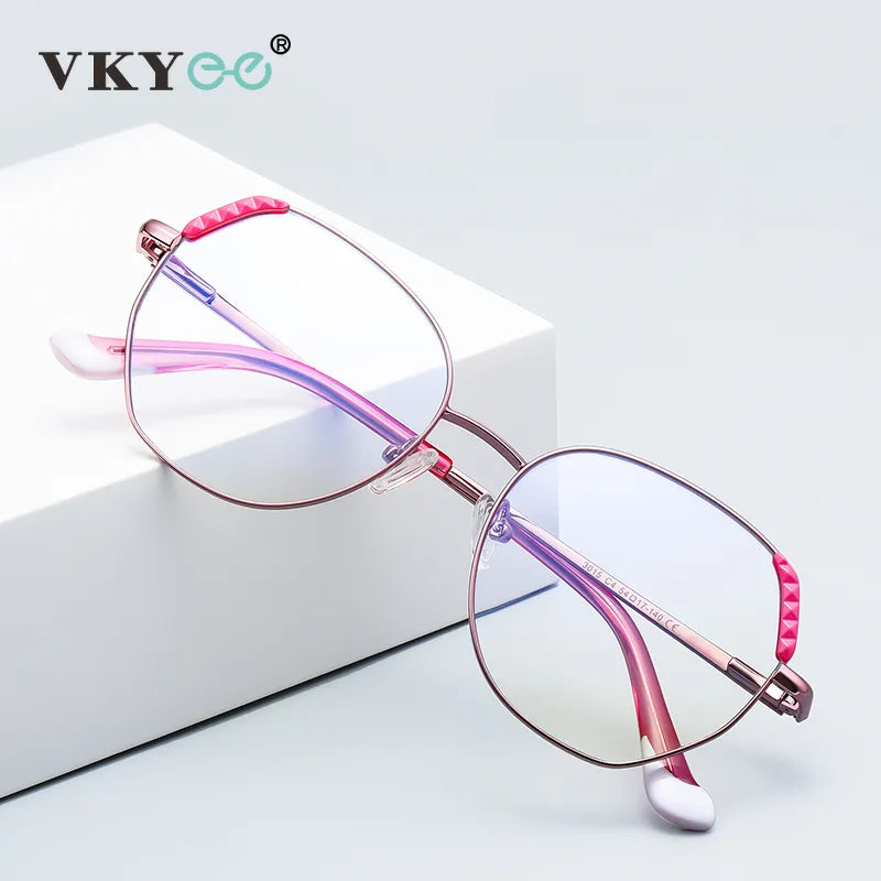 Vicky Unisex Full Rim Polygon Alloy Reading Glasses 3015