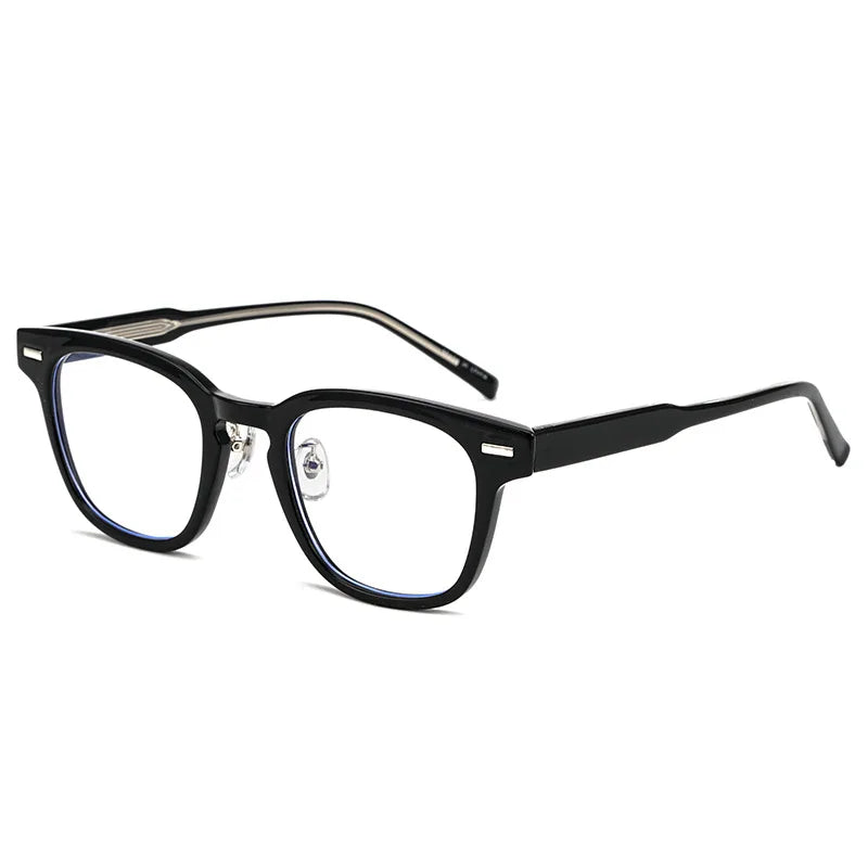 Vicky Unisex Full Rim Square Acetate Alloy Rivet Reading Glasses 98310