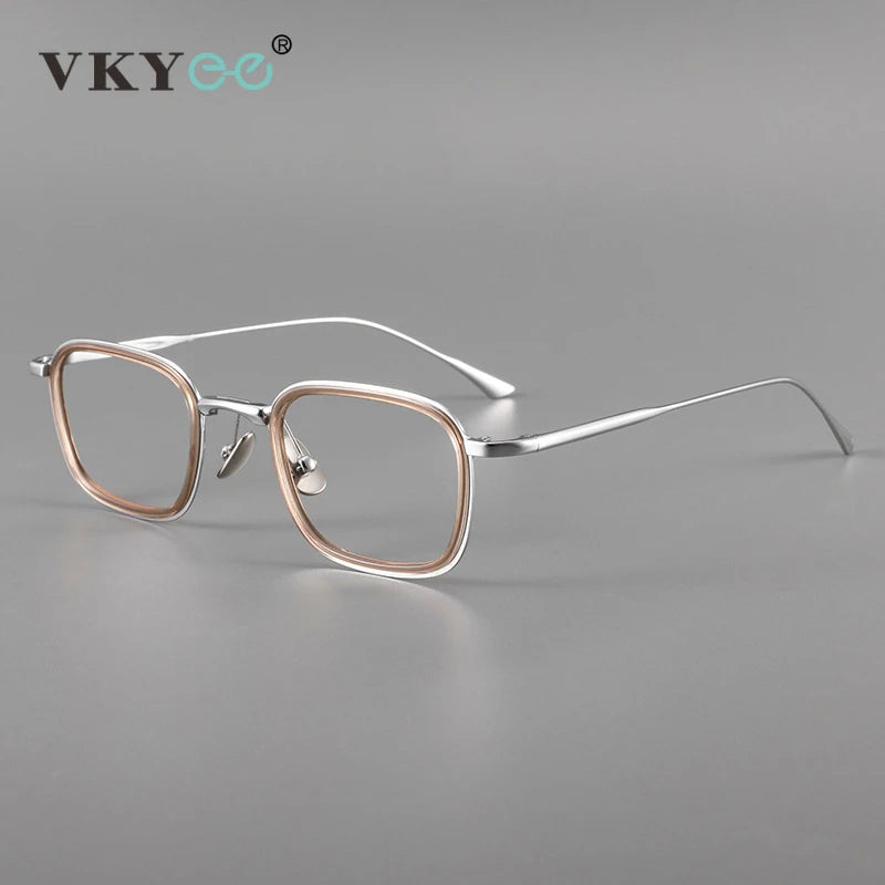 Vicky Unisex Full Rim Square Titanium Acetate Reading Glasses 19052