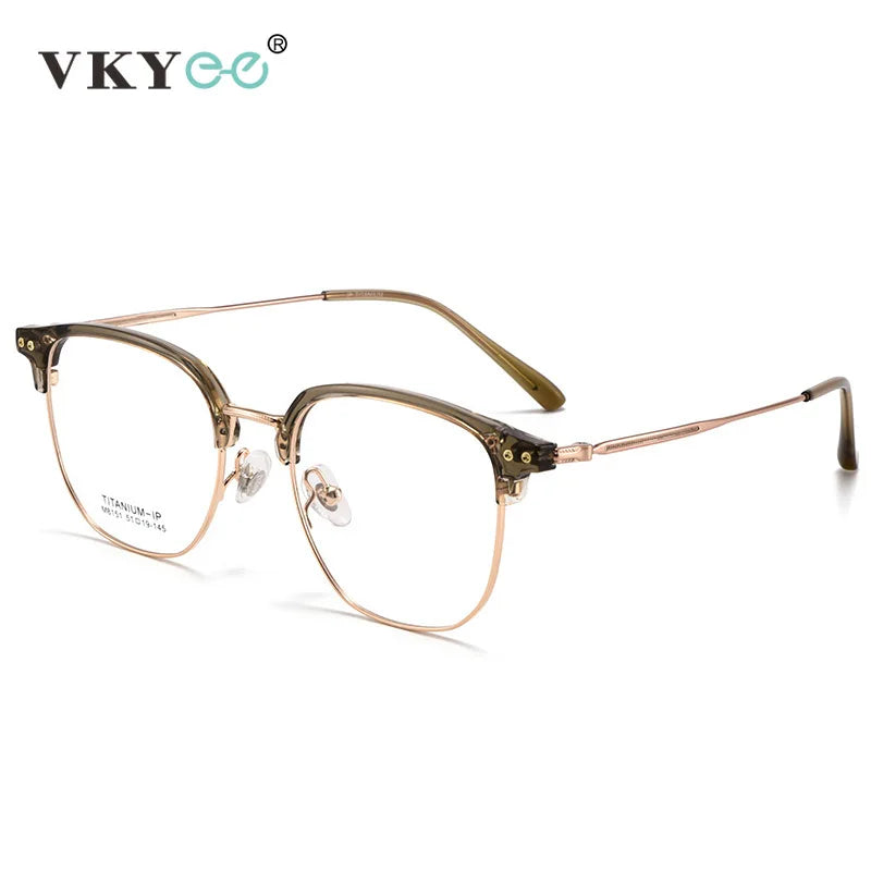 Vicky Unisex Full Rim Square Titanium Acetate Reading Glasses 8151