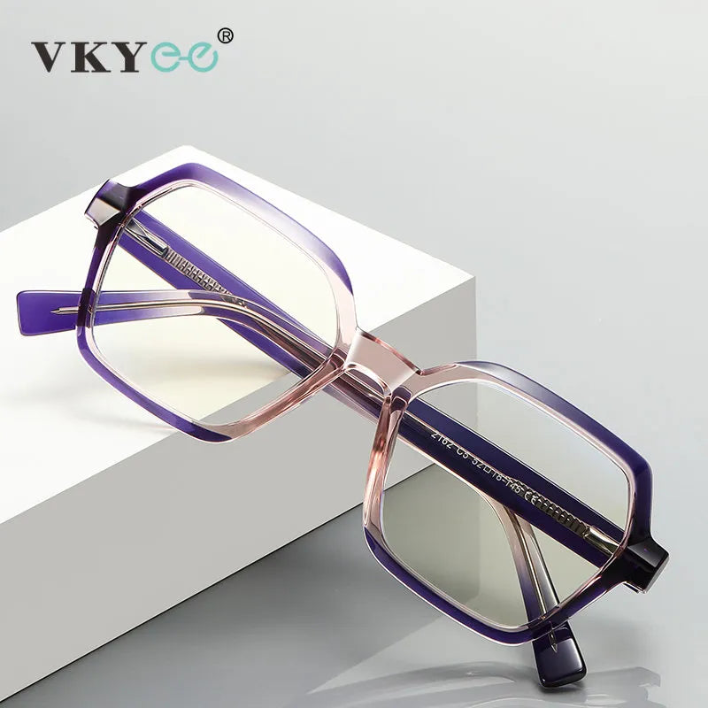 Vicky Unisex Full Rim Tr 90 Stainless Steel Square Reading Glasses 2162