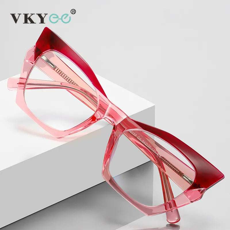 Vicky Unisex Full Rim Tr 90 Titanium Cat Eye Reading Glasses 2158