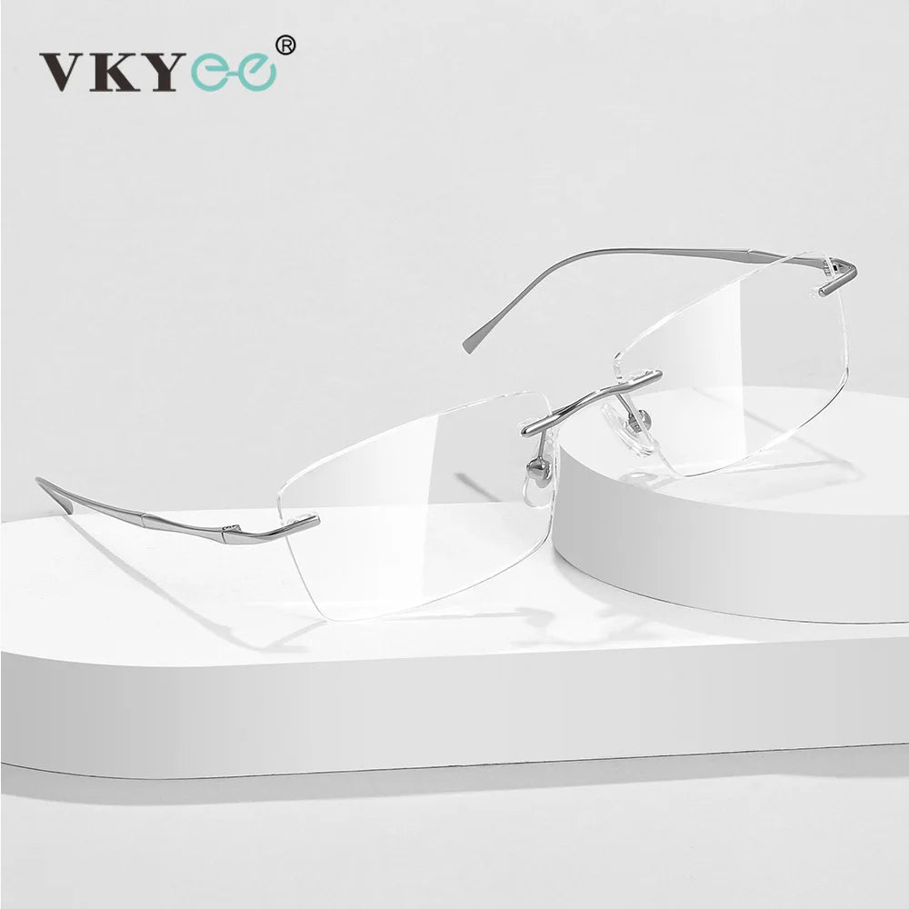 Vicky Unisex Rimless Rectangle Titanium Reading Glasses V6032