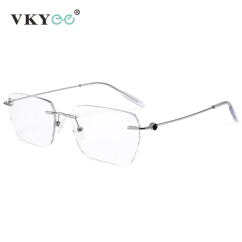 Vicky Unisex Rimless Square Titanium Reading Glasses V0620