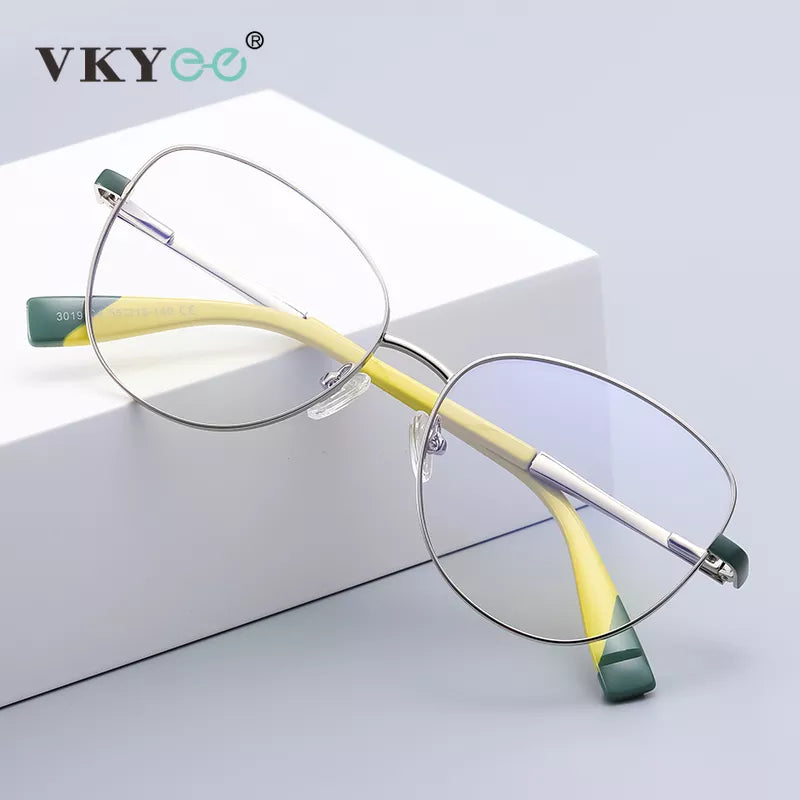 Vicky Women's Full Rim Cat Eye Alloy Reading Glasses 3019