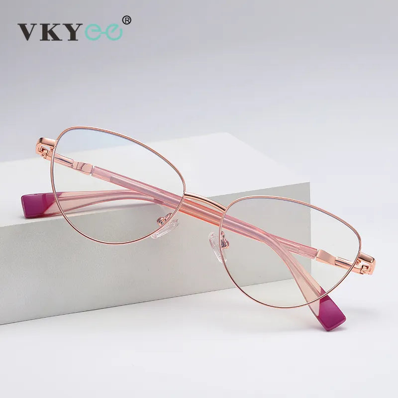 Vicky Women's Full Rim Cat Eye Alloy Reading Glasses 3020