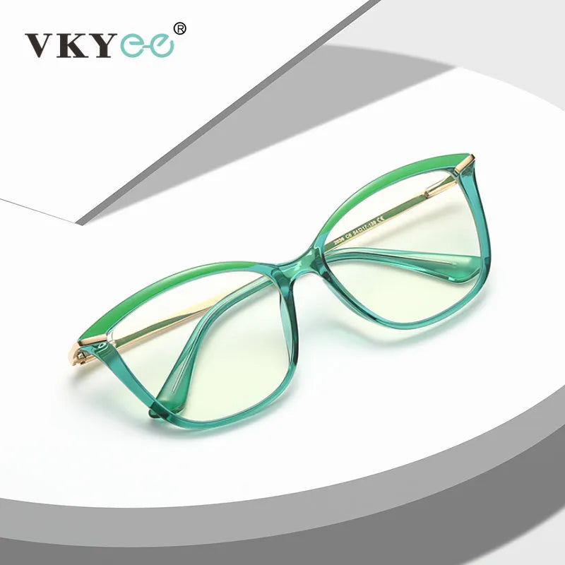 Vicky Women's Full Rim Cat Eye Tr 90R Alloy Reading Glasses 2036