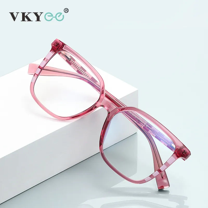 Vicky Women's Full Rim Large Square PC Alloy Reading Glasses 2132