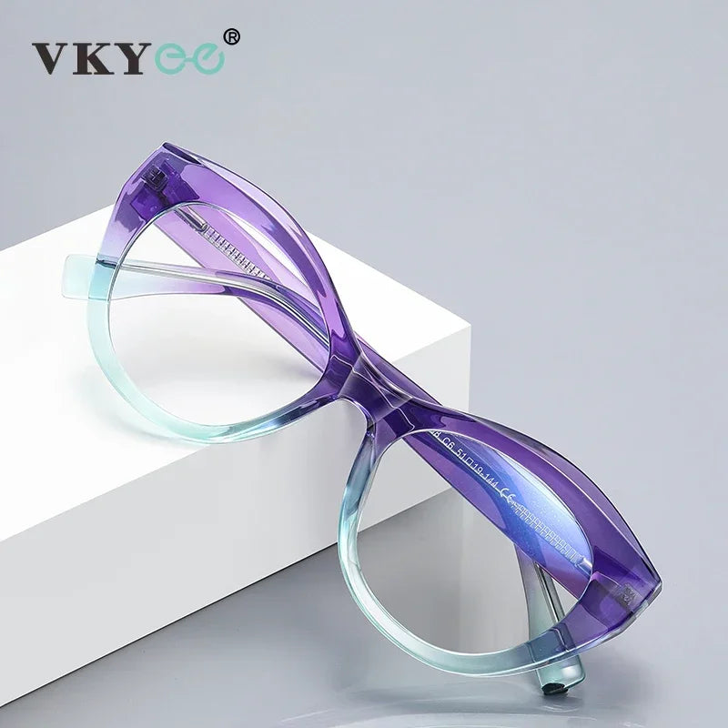 Vicky Women's Full Rim Oval Cat Eye Tr 90 Alloy Reading Glasses 2168