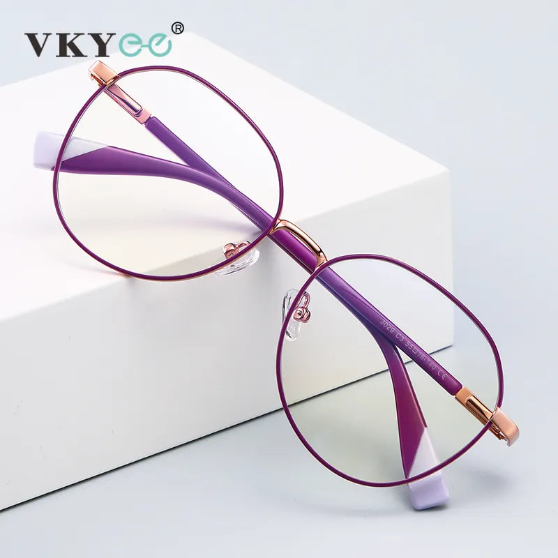 Vicky Women's Full Rim Round Alloy Reading Glasses 3029