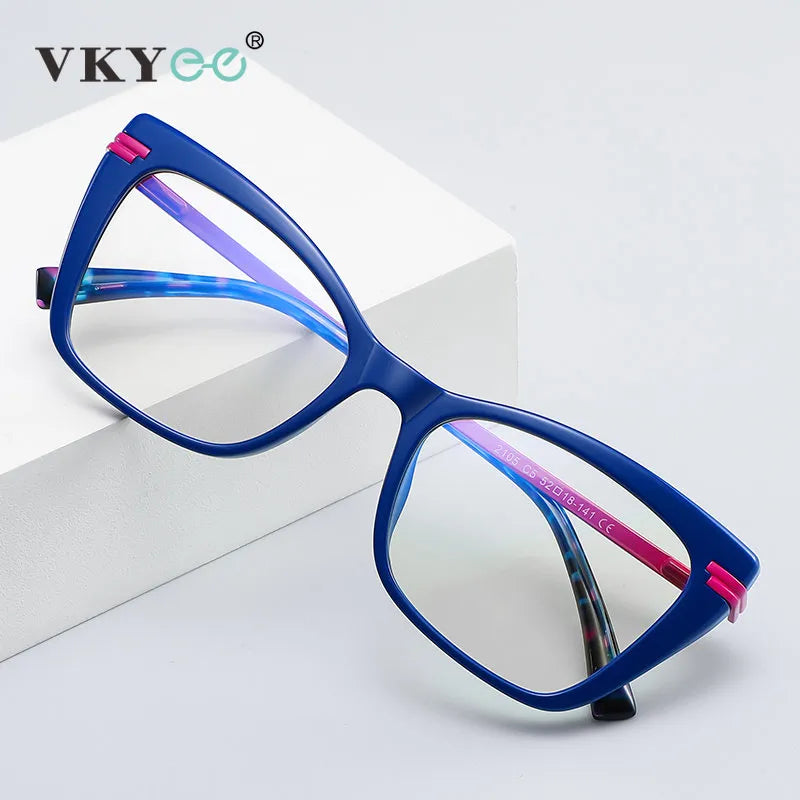 Vicky Women's Full Rim Square Cat Eye Tr 90 Titanium Reading Glasses 2105