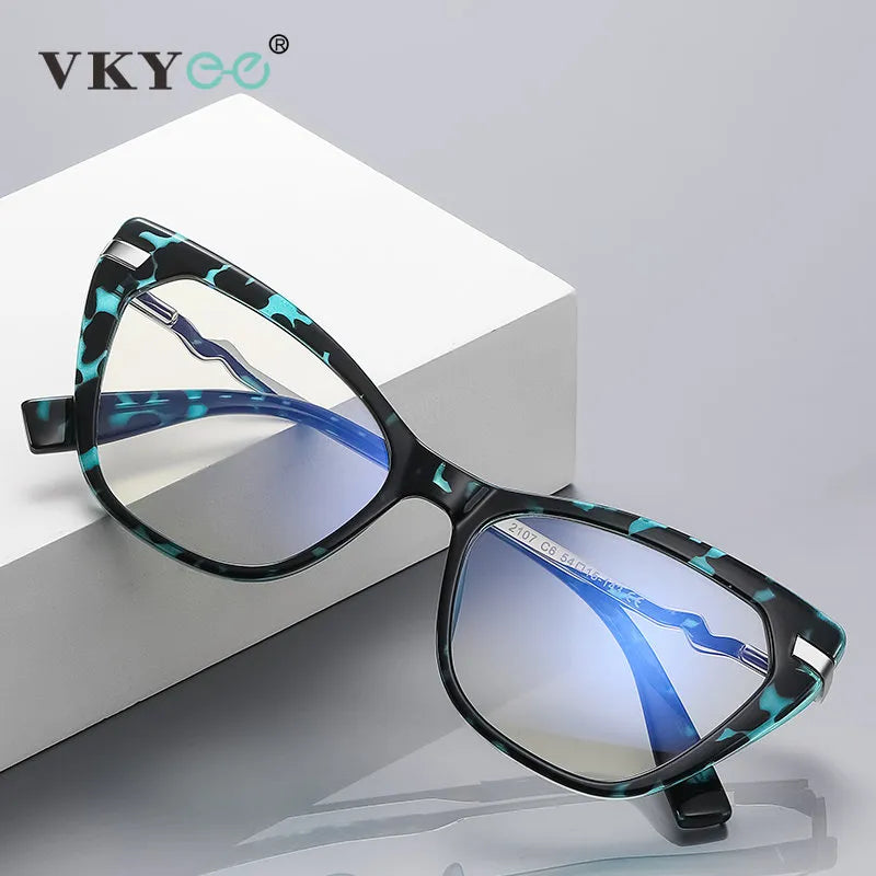 Vicky Women's Full Rim Square Cat Eye Tr 90 Titanium Reading Glasses 2107