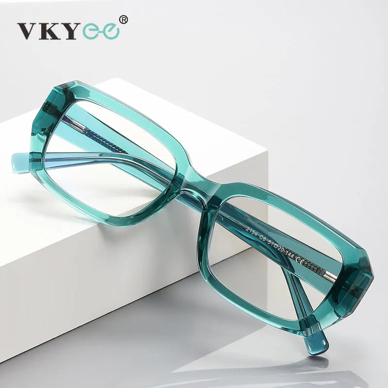 Vicky Women's Full Rim Square Stainless Steel Tr 90 Reading Glasses 2154