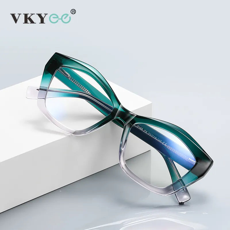 Vicky Women's Full Rim Square Tr 90 Alloy Cat Eye Reading Glasses 2169