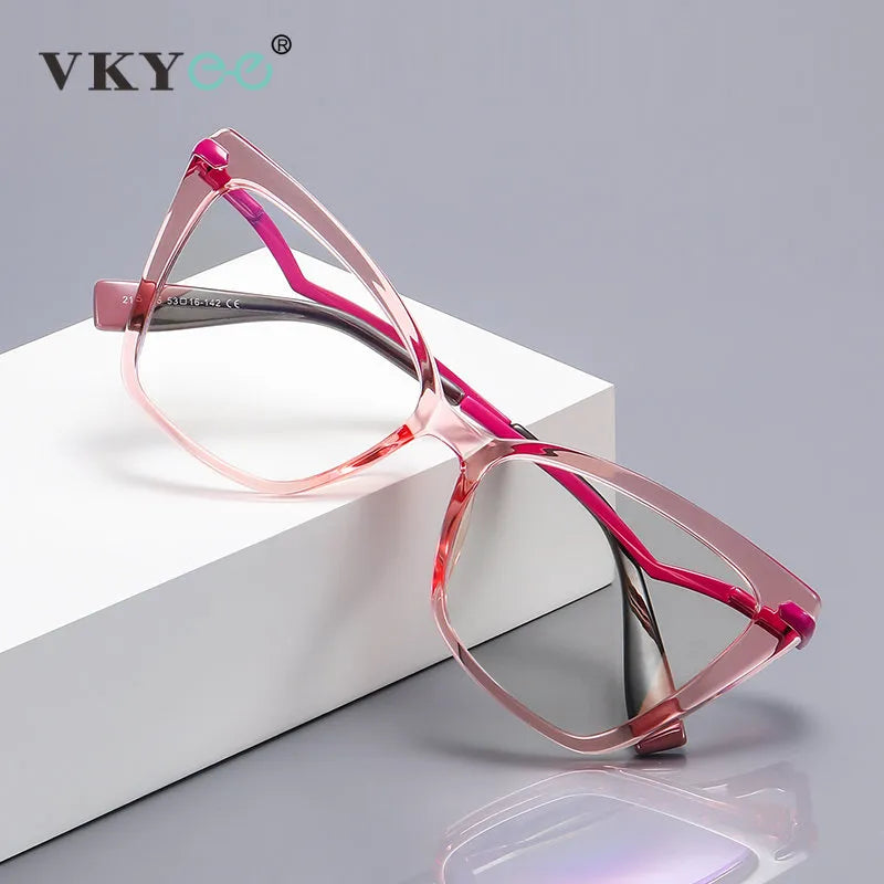 Vicky Women's Full Rim Square Tr 90 Stainless Steel Reading Glasses 2106