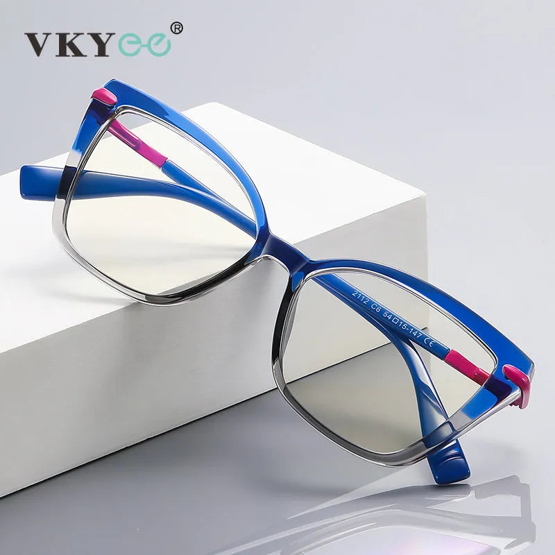 Vicky Women's Full Rim Square Tr 90 Stainless Steel Reading Glasses 2112