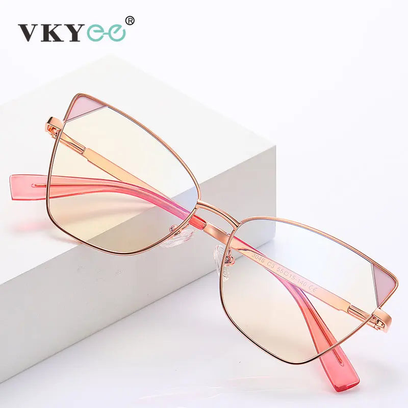 Vicky Women's Full Rim Square Tr 90 Titanium Cat Eye Reading Glasses 3046