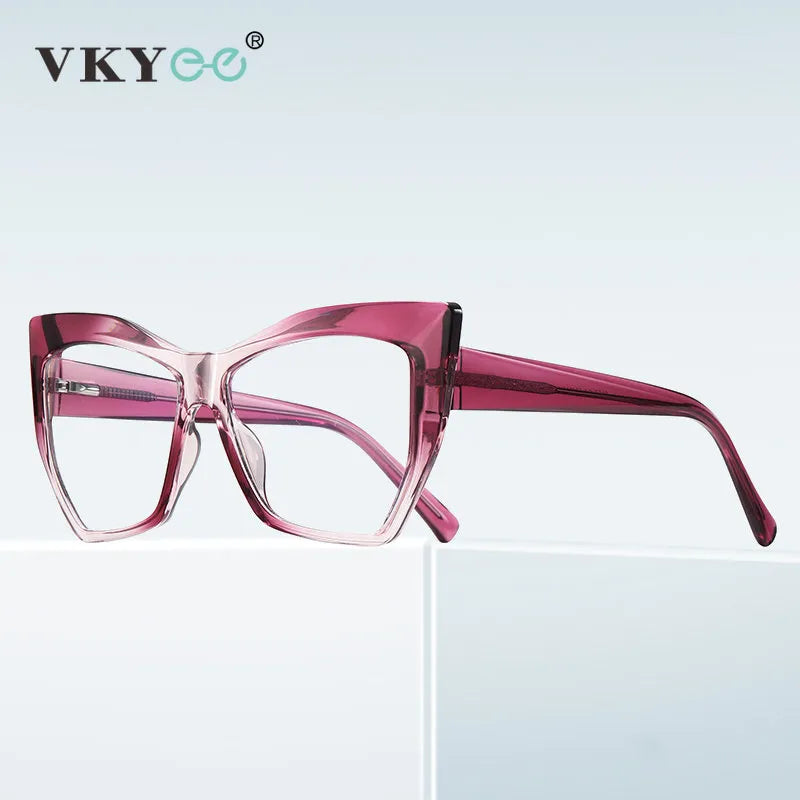 Vicky Women's Full Rim Tr 90 Stainless Steel Cat Eye Reading Glasses 2157