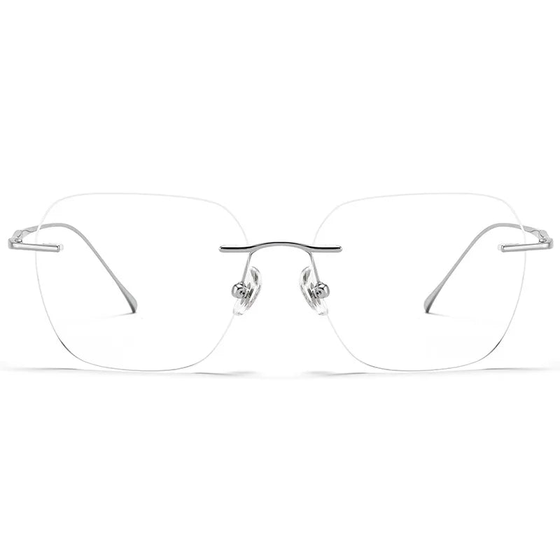 Vicky Women's Rimless Polygon Titanium Reading Glasses V0623