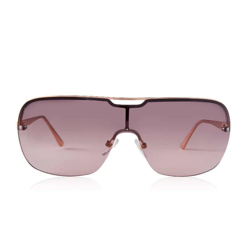 wilshire - brushed rose gold + rose gradient sunglasses